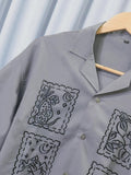 Light Ash Cuban Collar Drop Shoulder Shirt