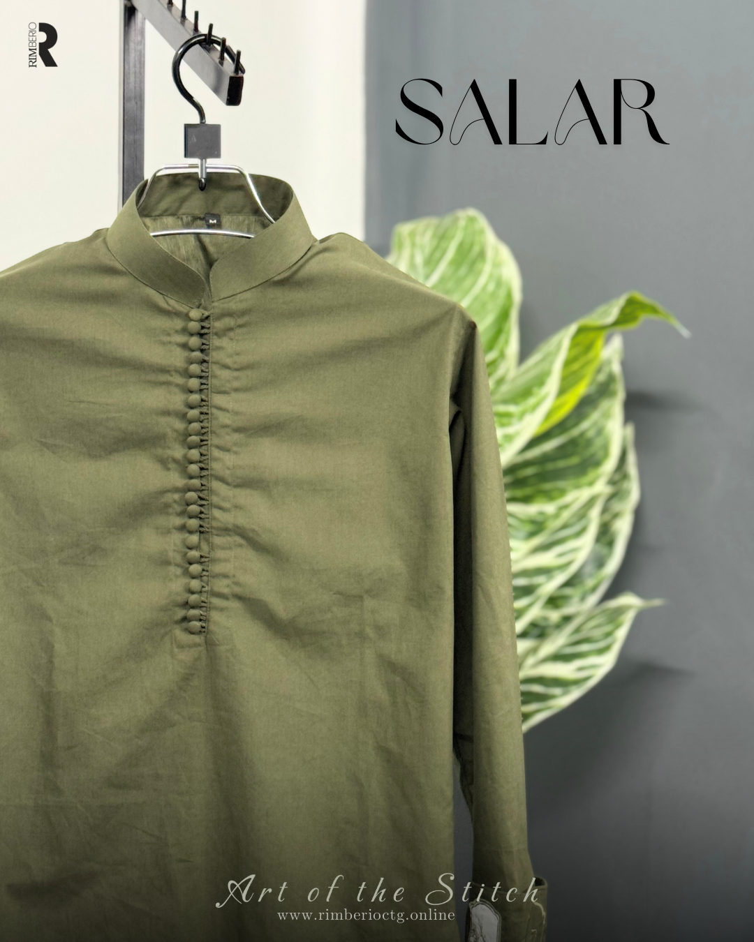 SALAR | MILITARY GREEN SHORT PANJABI