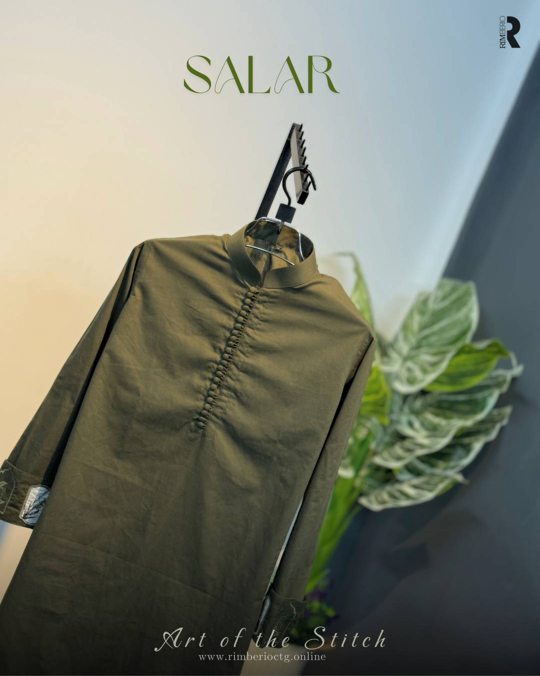 SALAR | MILITARY GREEN SHORT PANJABI