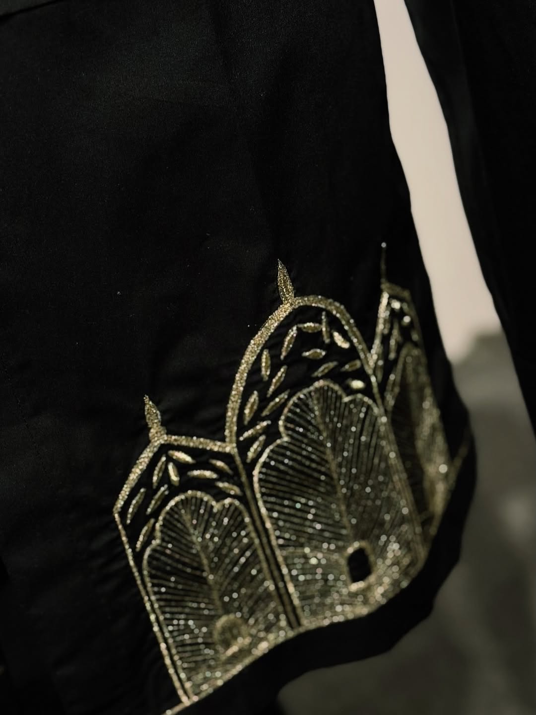 Royal black shirt with handcrafted golden detailing