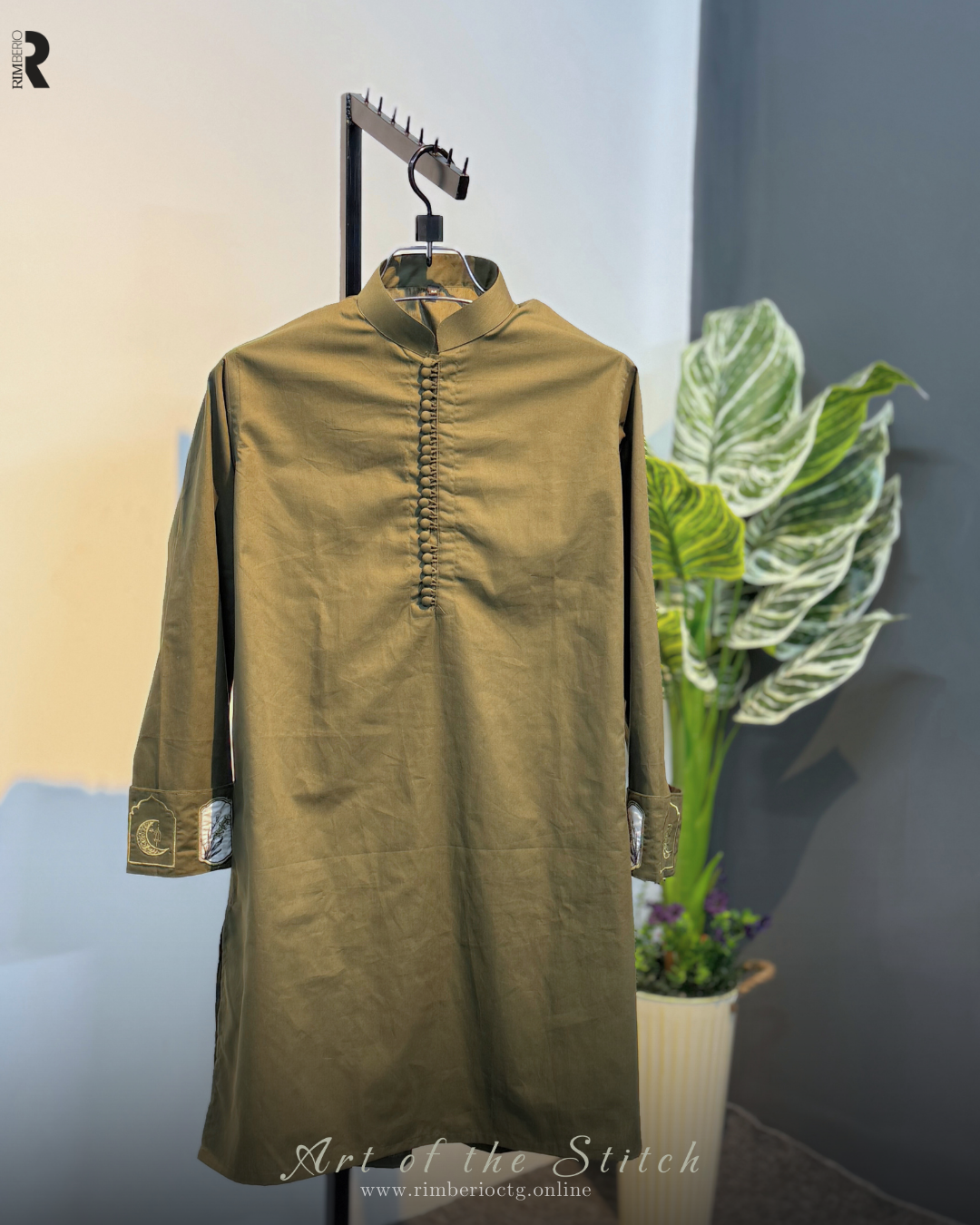 SALAR | MILITARY GREEN SHORT PANJABI