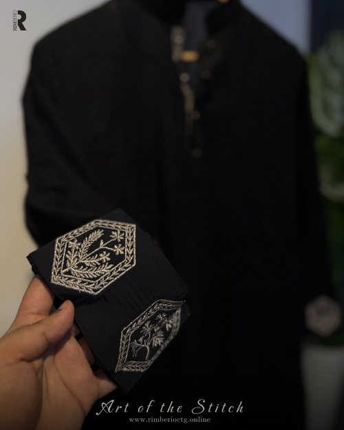 ASWAD | BLACK EMBROIDERED PANJABI